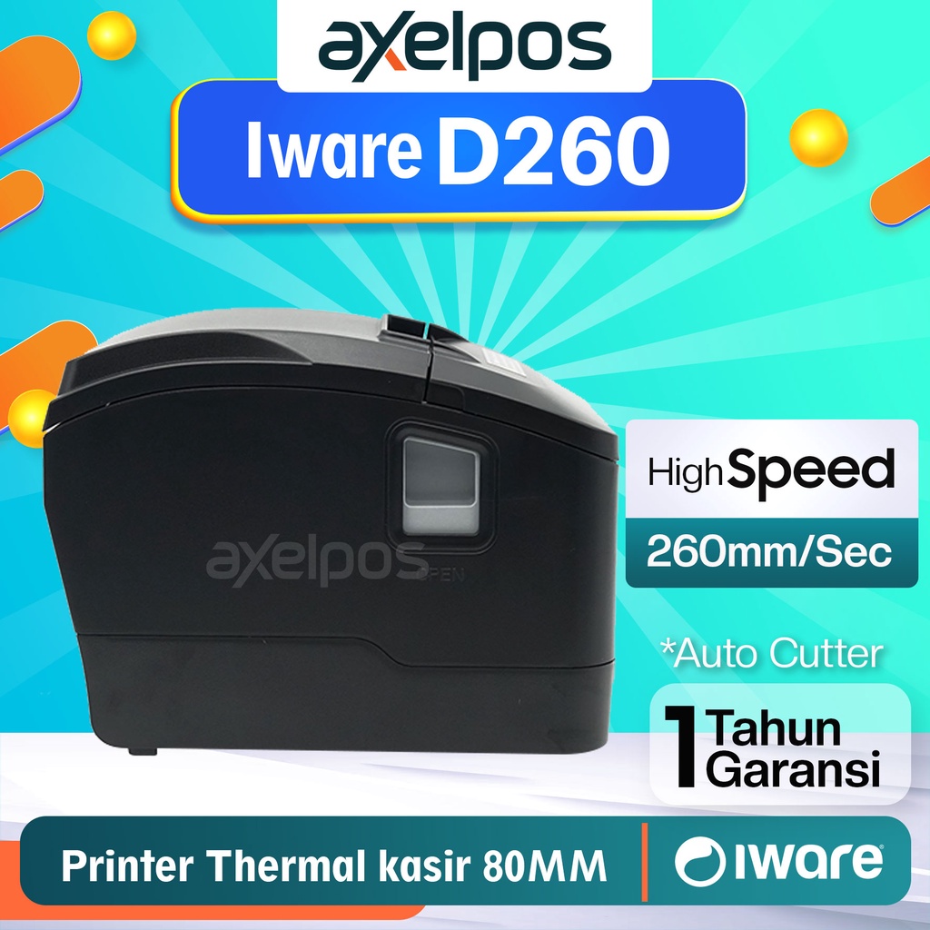 PRINTER KASIR THERMAL 80MM IWARE D260 USB - LAN / USB - BLUETOOTH / USB -WIFI