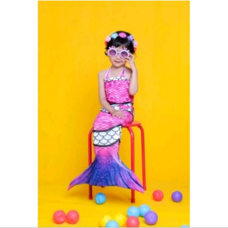 Baju/Kostum Renang Anak Putriduyung Mermaid Pink anak dan dewasa