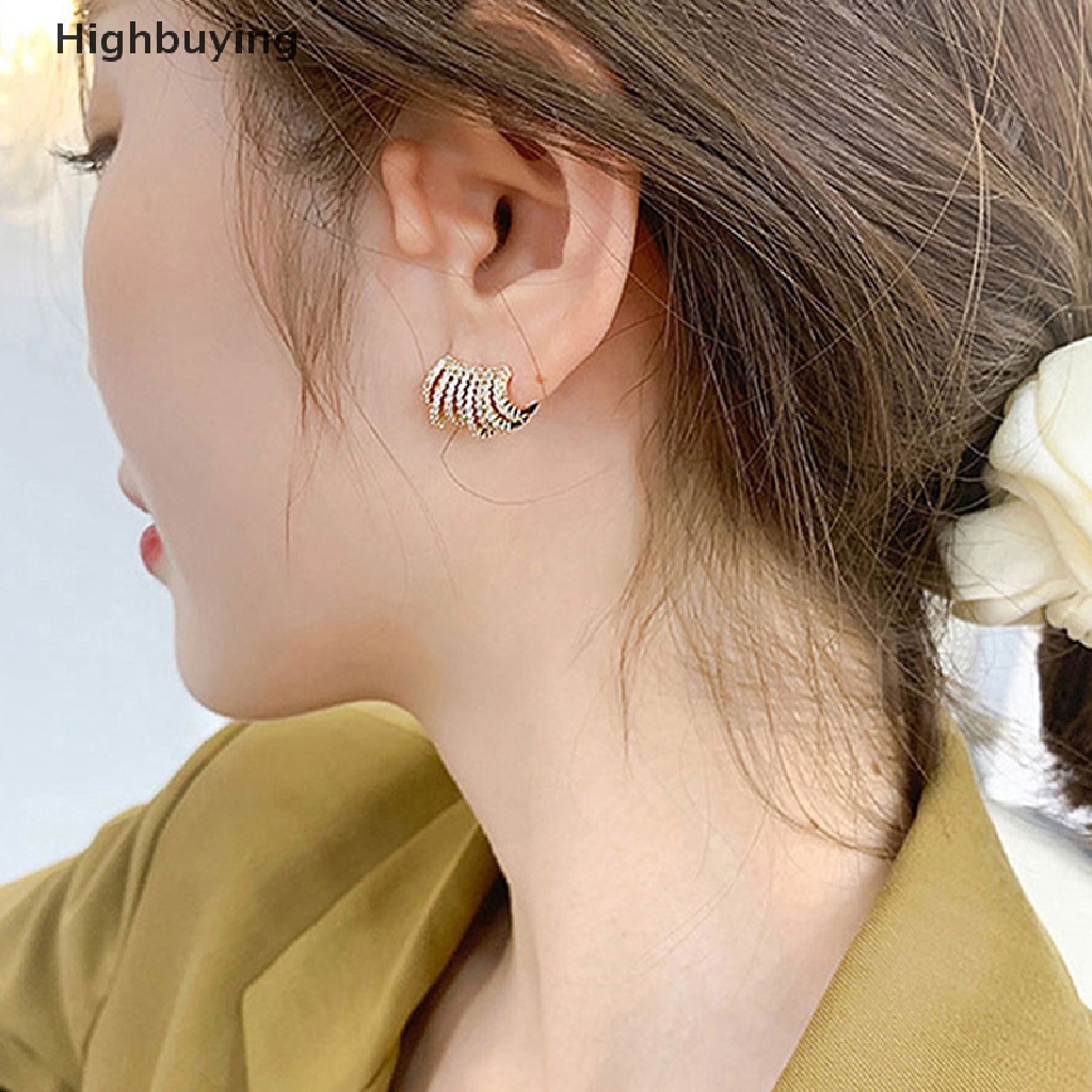 Hbid 1pasang Anting Tusuk Zirkon Hias Kristal Untuk Fashion Korea Wanita Earrings Pesta Perhiasan Hadiah Glory