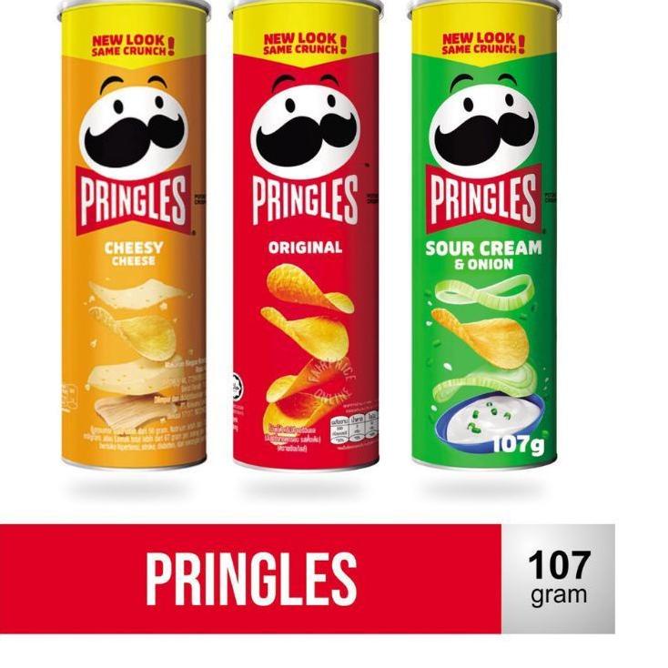 

RT4✰ Pringles Potato Crisps Original / Cheese 107gr Barang Baru