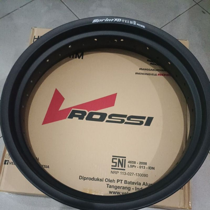 VELG ROSSI SPRINT XD SUPERMOTO 300 RING 17 HOLE 36 BLACK DOFF KILAP