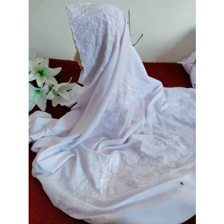 ¢ Mukena bordir putih, mukena putih, mukena bordir/ mukena lajuran dewasa. mukena polino/ mukena lan