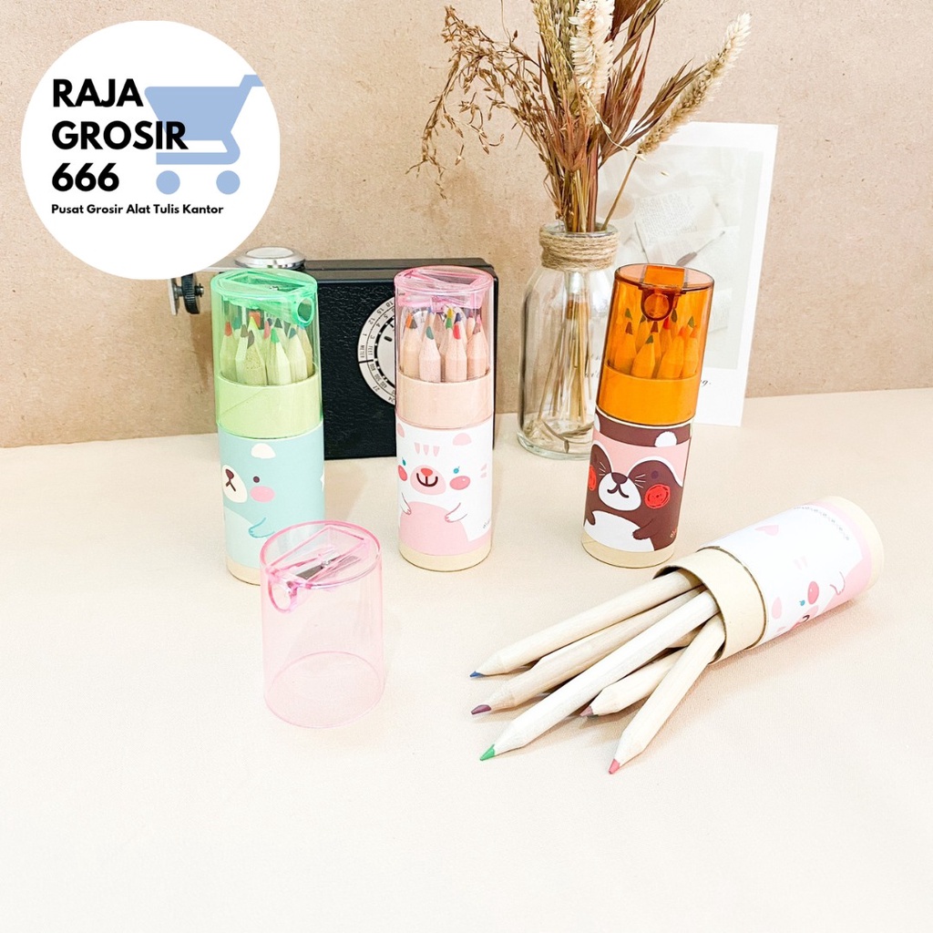 

PENSIL WARNA TABUNG ISI 12 PCS WARNA + RAUTAN COLOR PENCIL FREE SHARPERNER LUCU COD