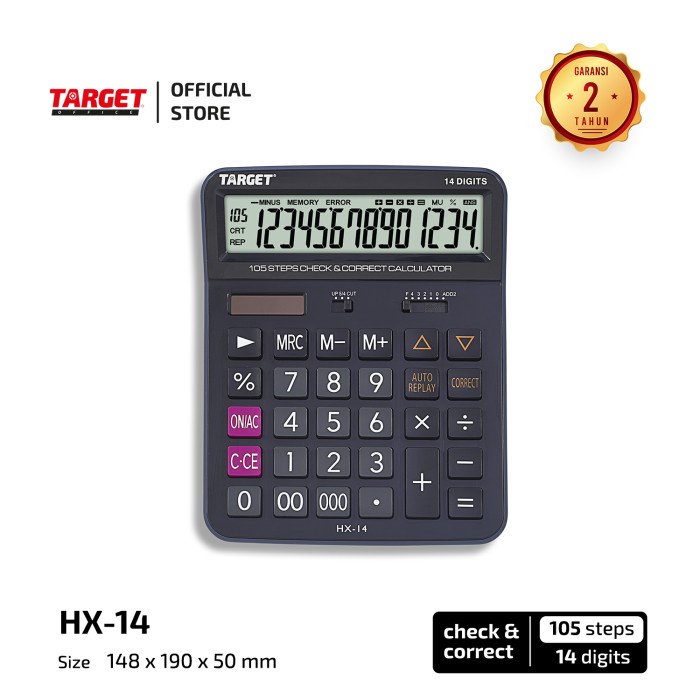 

TERLENGKAP TARGET HX - 14 - Desktop Calculator - 14 digit