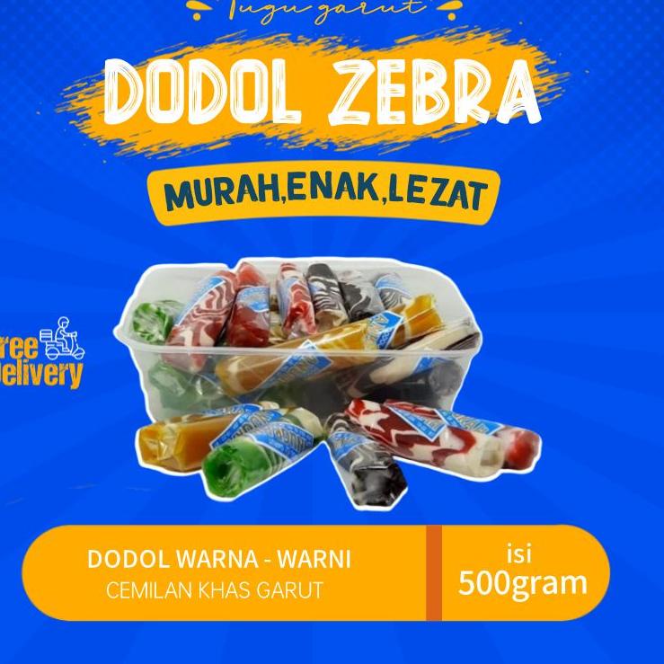 

《packingaman》 Dodol Garut 500gram DODOL ZEBRA warna warni Pelangi Asli Khas Garut