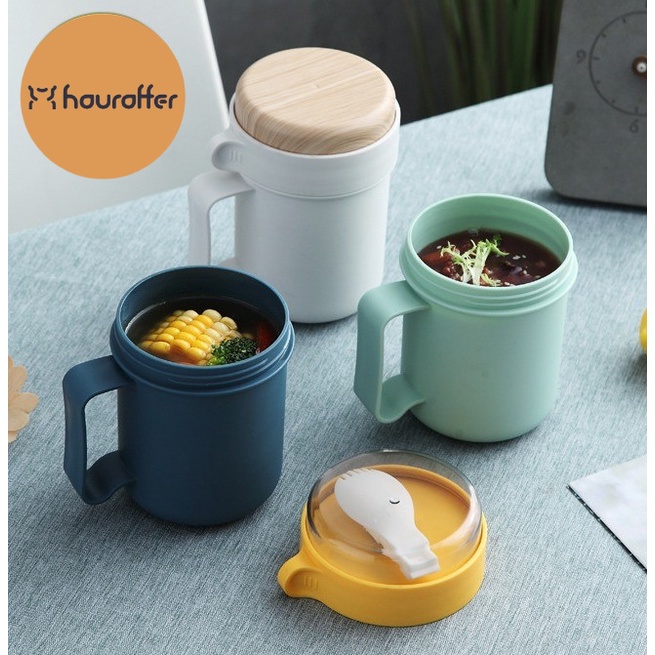 Gelas Mug Multifungsi OR-0238 Dengan Sendok 580ML BPA Free