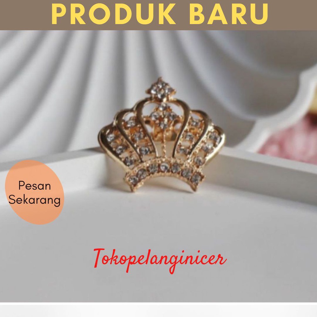 Bros Dagu Mini MAHKOTA CROWN RANDOM BENTUK -BROS BAJU mahkota- Peniti bros hijab Tokopelanginicer- Bros Kecil MuraH