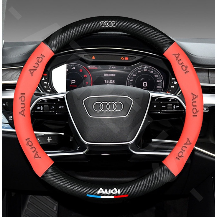 Audi Cover Setir Mobil Untuk A3 8l A1 Q5 TT mk2 A5 A4 B7 B8 B5 A6 C7 C6 Q7 Q3 RS3 Auto Steering Wheel Cover Pelindung Kemudi Interior Mobil Logo Printing 3D