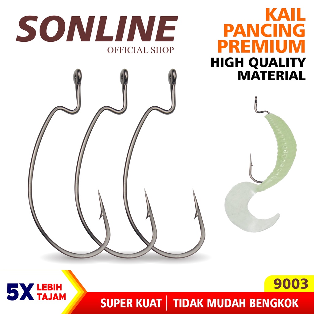 SONLINE Kail Pancing KAIL SOFTLURE Worm Hook Softbait Hook Fishing Accessories Ringed High Carbon Steel Kail Soft Lure 9003