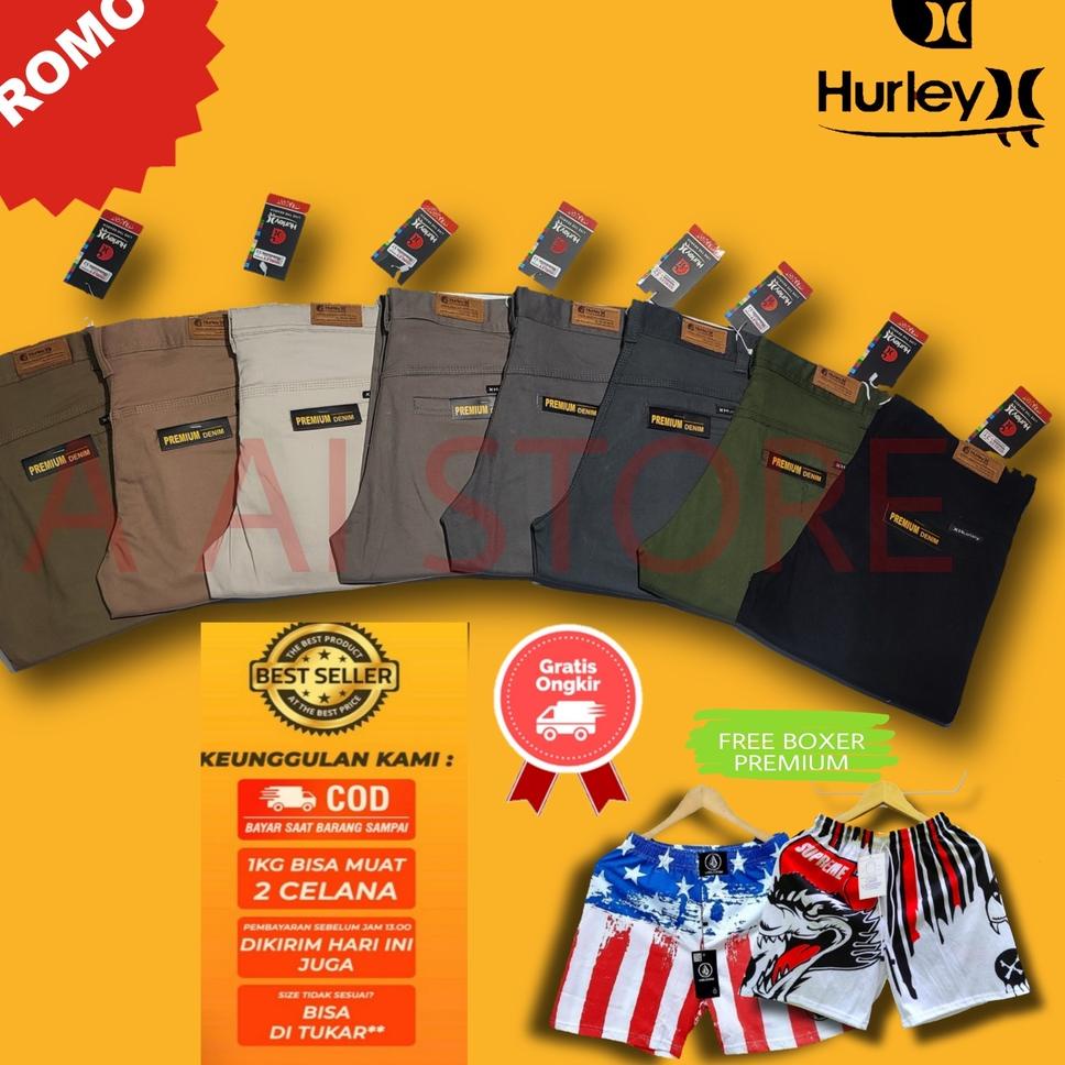 HURLEY CELANA CHINO CHINOS PANJANG PREMIUM SLIMFIT STRETCH ORIGINAL QUALITY ‣ IRL.21De22х