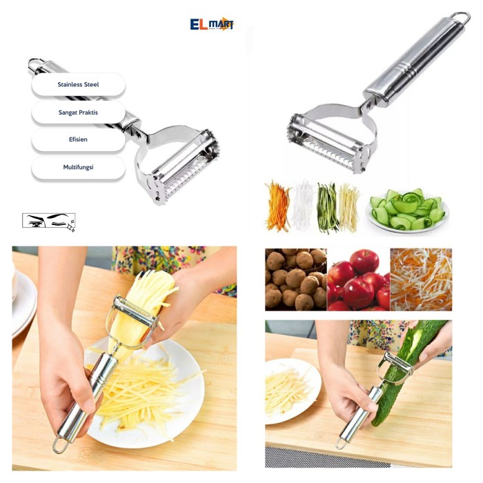 Pisau Pengupas Kulit Buah Sayur 2in1 Peeler Greater Stainless PST05