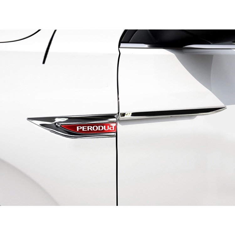 1set Fender Mobil Bahan Stainless Steel Label Samping Untuk Perodua Viva Bezza Axia Ativa Aruz Alza Myvi Kancil Aksesoris