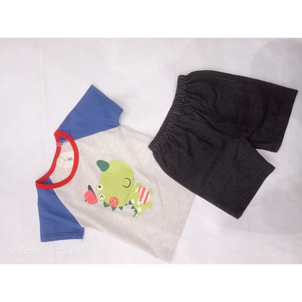 SETELAN PENDEK CELANA SALUR CUTE DINO