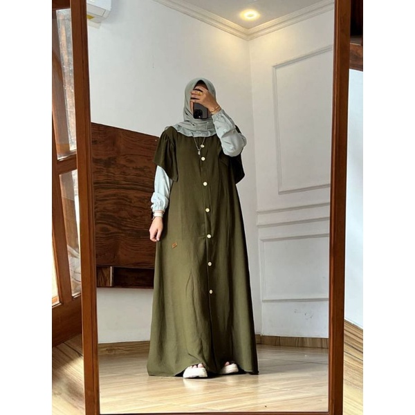 Dress crinkle army by nadheefa store ori
