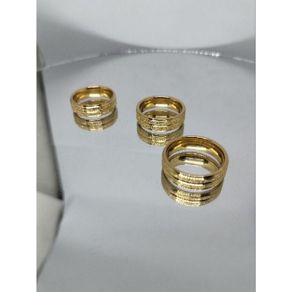 3 pcs Cincin titanium awet tahan lama khusun size 6