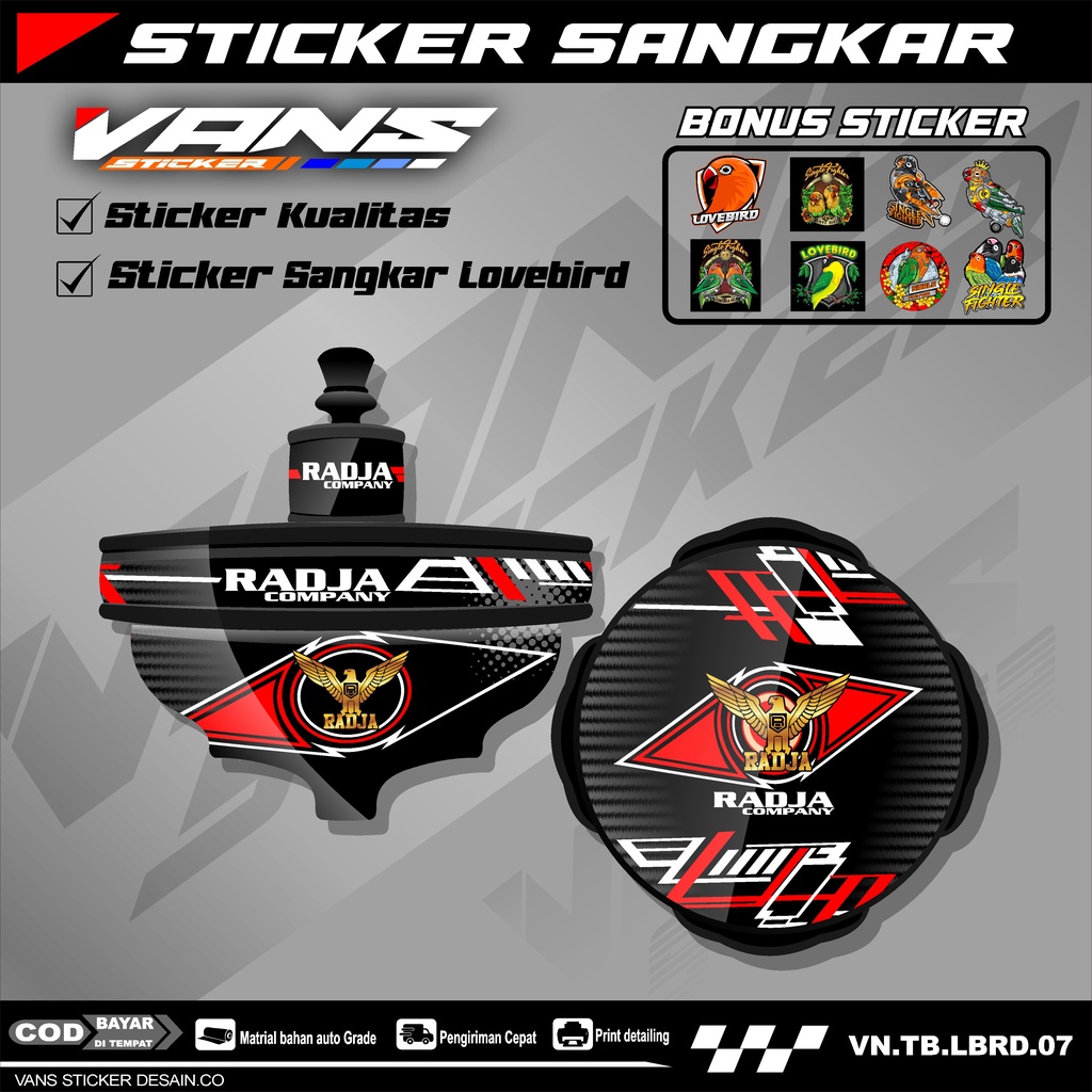 Stiker Decal Sangkar Lovebird Model Batman, Stiker Tebok Lovebird Desain RADJA 07