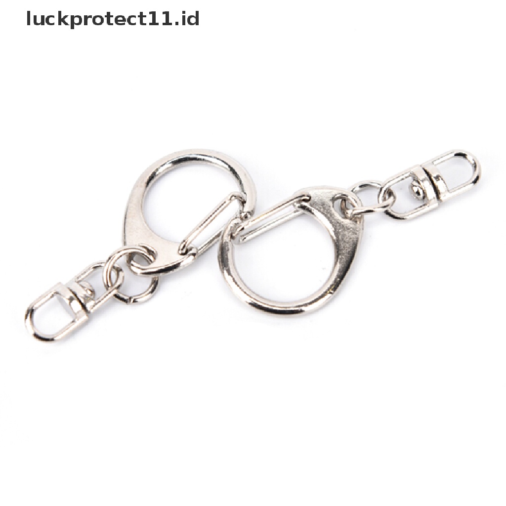 /Fashion Hot// Fashion// 10 Pcs DIY Dipoles Perak Keyring Gantungan Kunci Split Ring Pendek Rantai Kunci Rings.