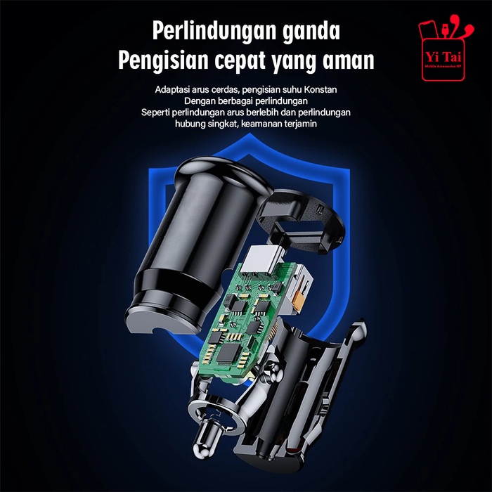 CAR CHARGER YITAI 2 PORT USB 3.1A CHARGER MOBIL FAST CHARGER - CCG03 - BD
