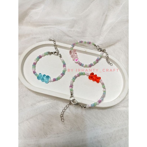 Gelang inisial/gelang manik/gelang kpop/gelang custom
