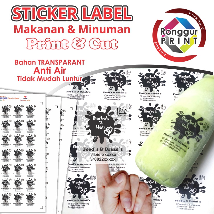 

COSTUM CETAK LABEL KEMASAN TRANSPARANT WATERPROOF MINIM 3 LEMBAR ORDER