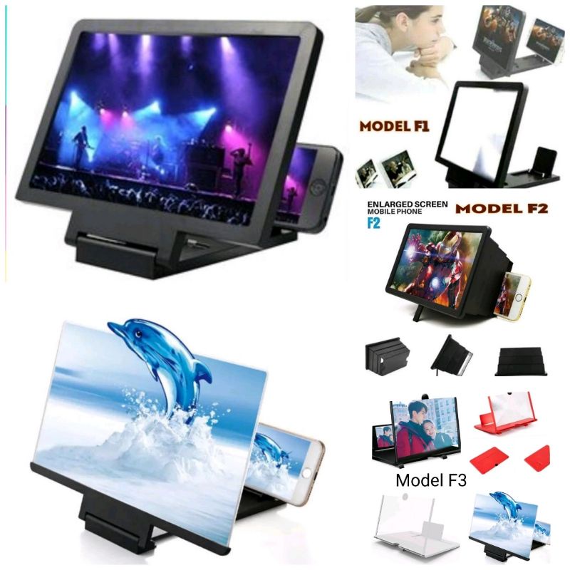 KALTIM Kaca Pembesar Layar Hp Android 3D F1 F2 F3 Nonton Bioskop Baca Buku