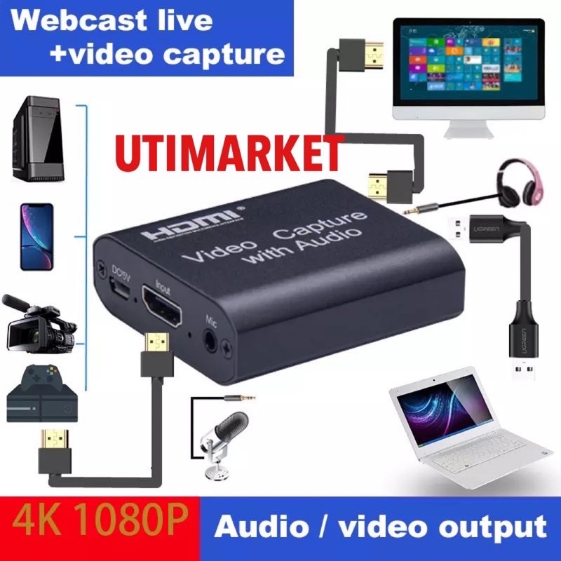 video capture usb 3.0 60fps 1080p loop audio live streaming obs vimix hdmi capture