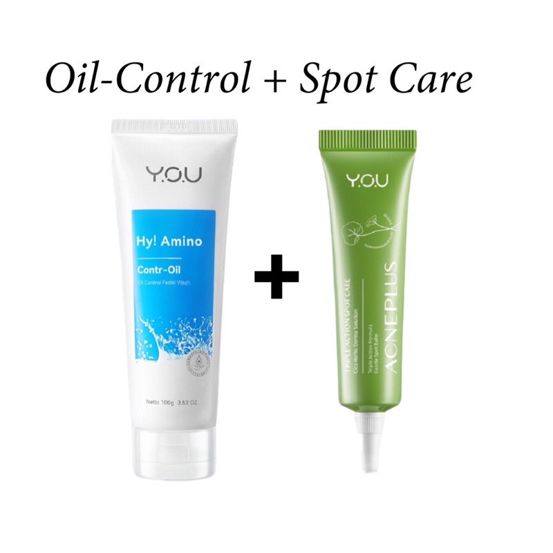 You Bundle Set Acne Plus Spot Care &amp; Hy Amino Facial Wash Anti Acne | Hydrating | Bye Byeterial | Brightening | Oil Control