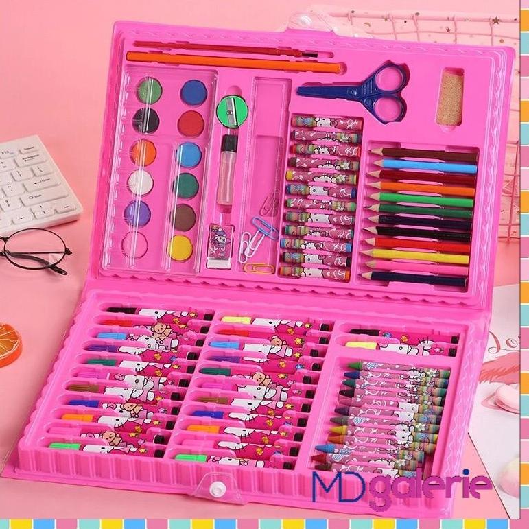 

❈®❈ Stationery set pensil crayon cat air perlengkapan sekolah menggambar anak isi 86 [ 500GR ]