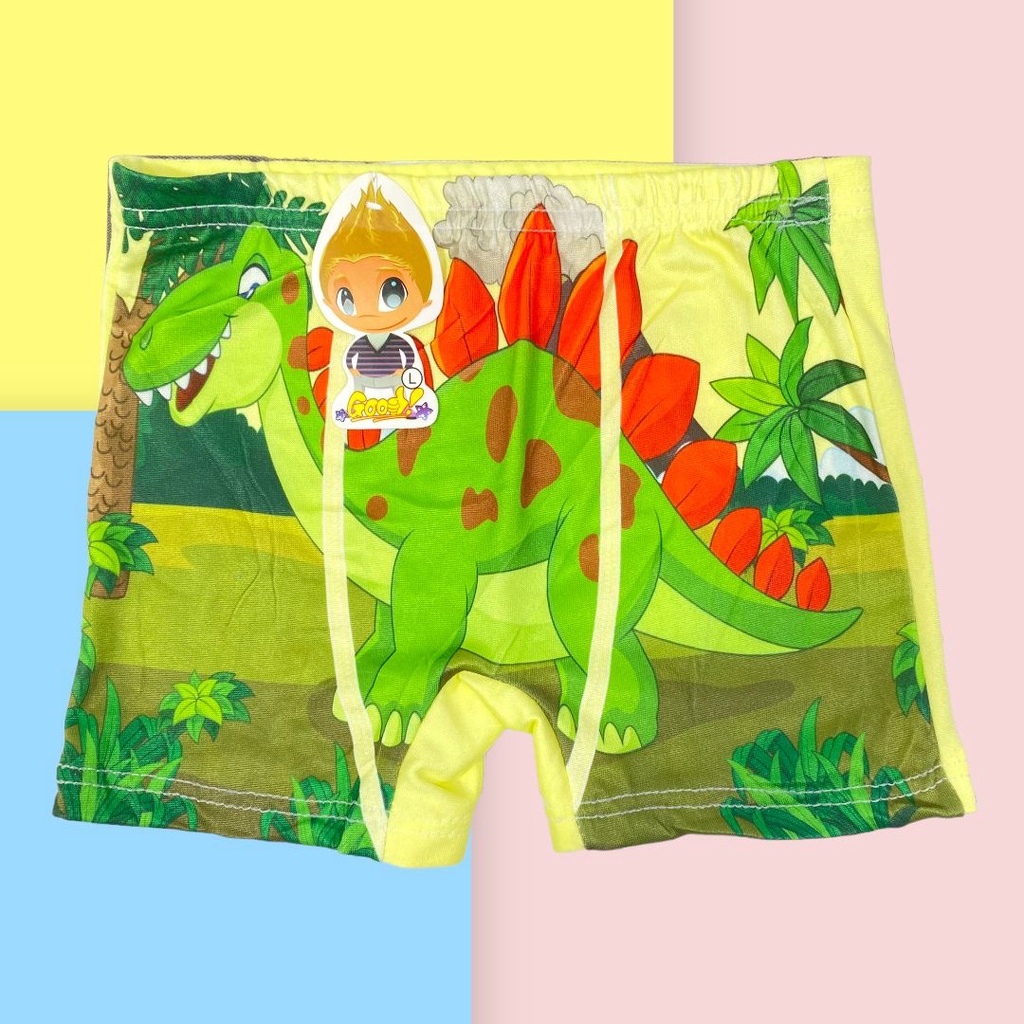 BV.ID CP8544 Celana pendek Dino Boxer Anak Laki laki cowok motif kartun animal hewan dinosaurus lucu