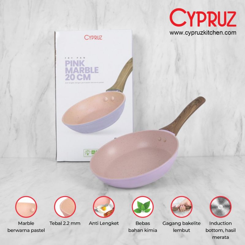 Teflon / Fry Pan Marble by Cypruz Anti Lengket