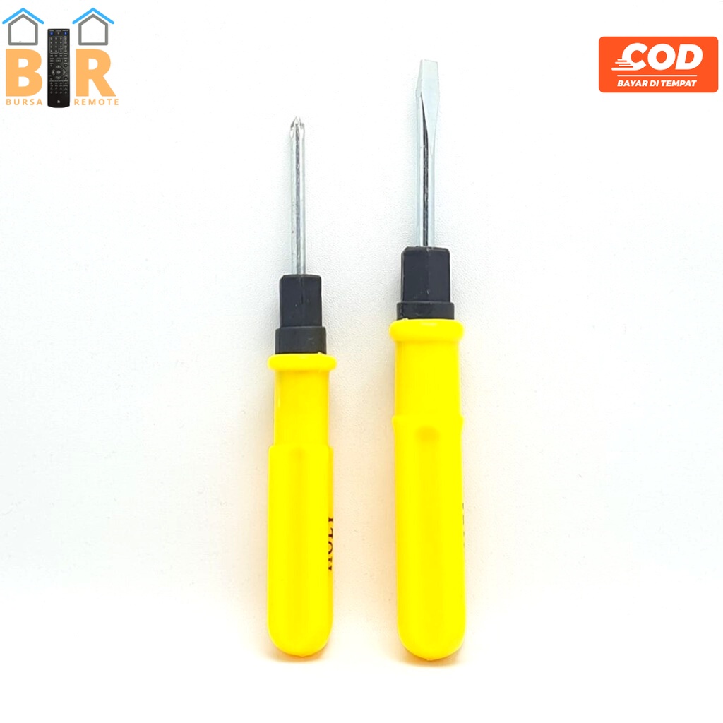 Obeng Bulak Balik Kuning 2WAY Plus Minus 4 - 5MM