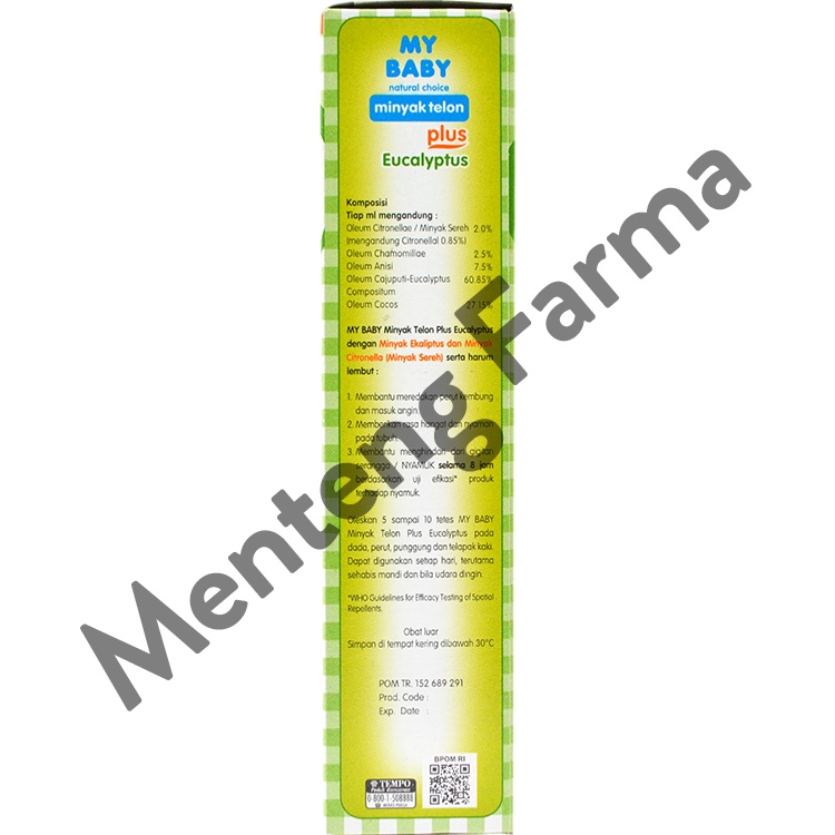 My Baby Minyak Telon Plus 90 ml -  Aroma Telon Eucalyptus Anti Nyamuk Hingga 8 Jam
