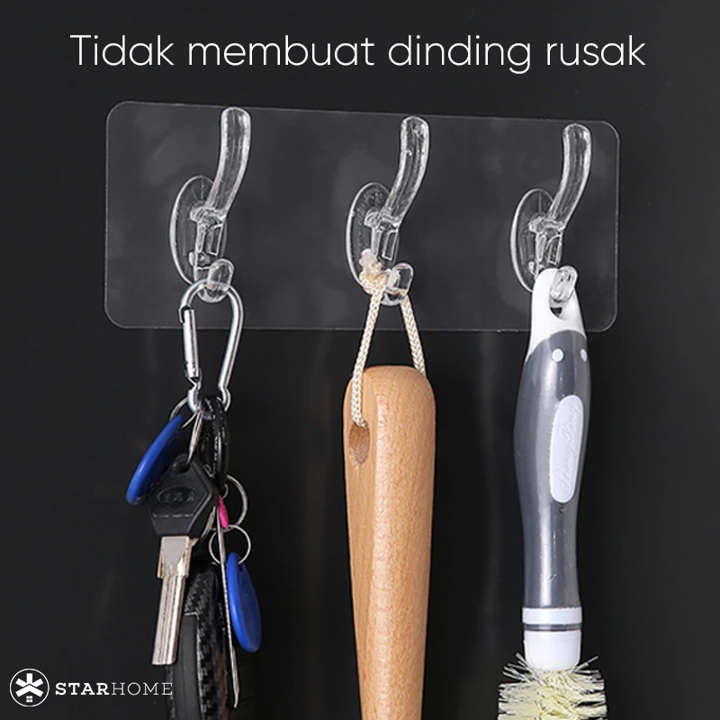 Pengait Serbaguna Organizer Rumah Gantungan Baju Dompet Pakaian Tempel Hook Tempel Dapur Kamar Mandi Kamar Tidur
