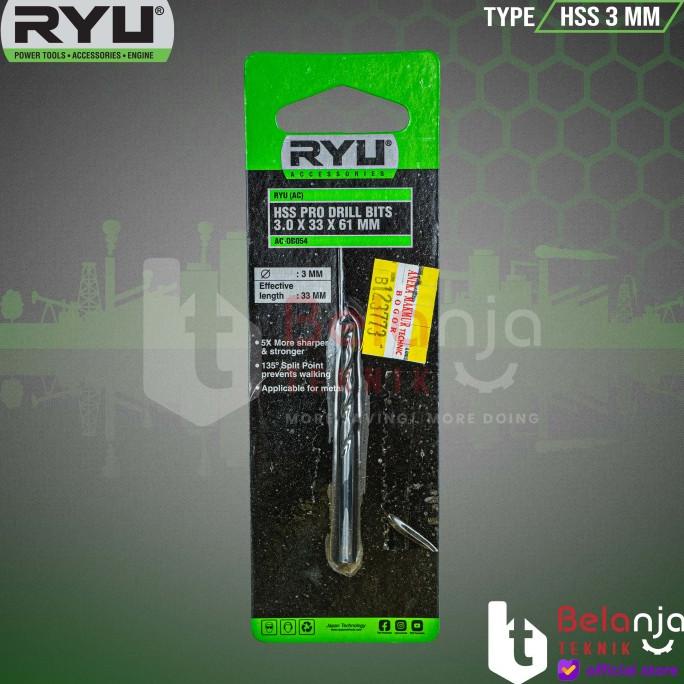 Ryu Mata Bor Besi HSS Pro 3 MM Drill Bits Metal Besi 3 MM HSS PRO belanjate77 Kualitas Baik