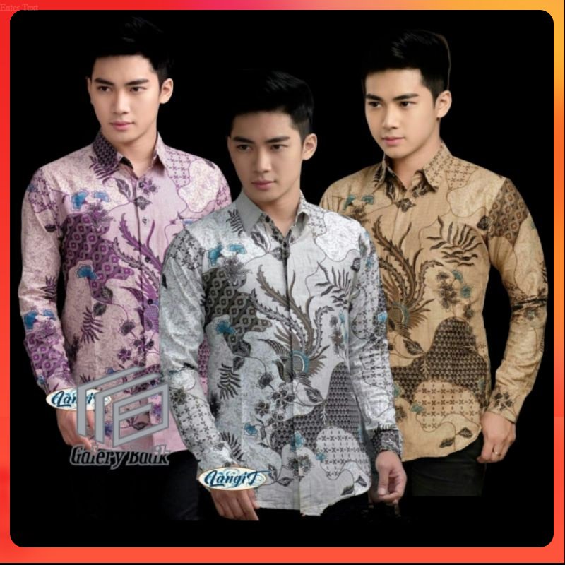 KEMEJA BATIK PRIA SIZE M L XL XXL  BSWART BatiK HRB026 Kenongo Hem Panjang Padi