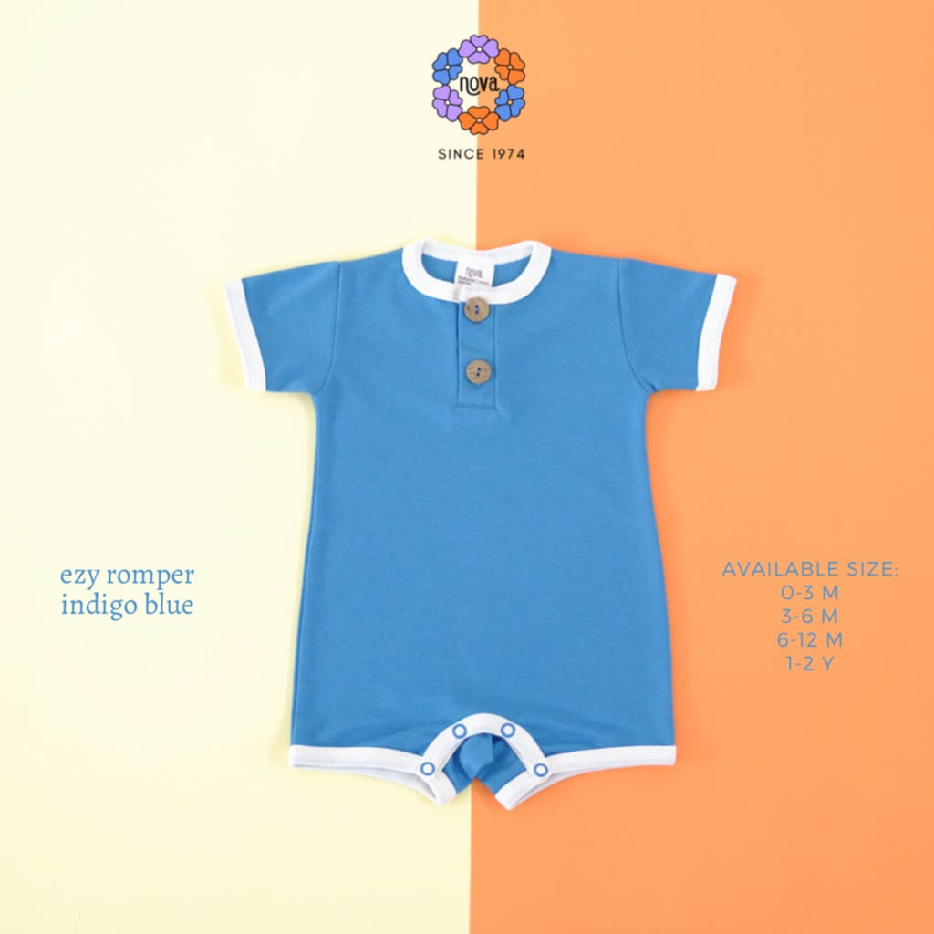 Nova Ezy Romper Bayi Polos Series 0-2 Tahun Baju Kodok Bayi Newborn Jumper Anak Unisex