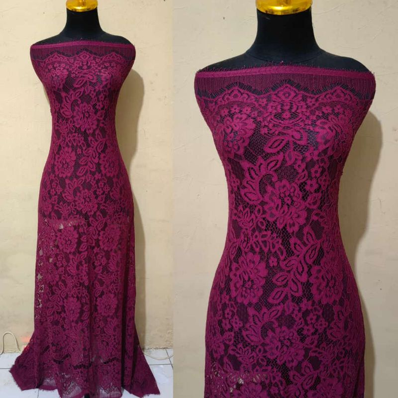 Bahan Kebaya Kain Brukat Semi Prancis Katun Brokat Semi Francis