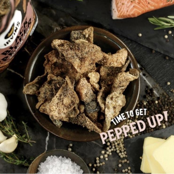 

HR6♛ IRVINS BlackPepper Salmon Skin (105 gr) TOP PRODUK