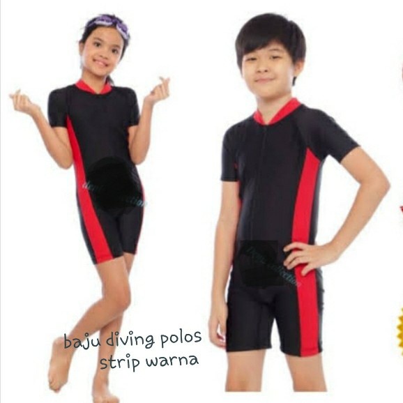 Baju Renang Diving Anak Warna Polos Laki laki dan Perempuan OKE ***