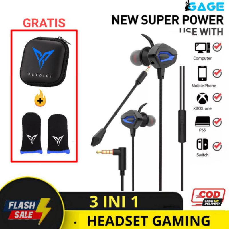 FREE SARUNG BOX - FLYDIGI HEADSET GAMING WITH MIC FULL BASS STREO PREMIUM