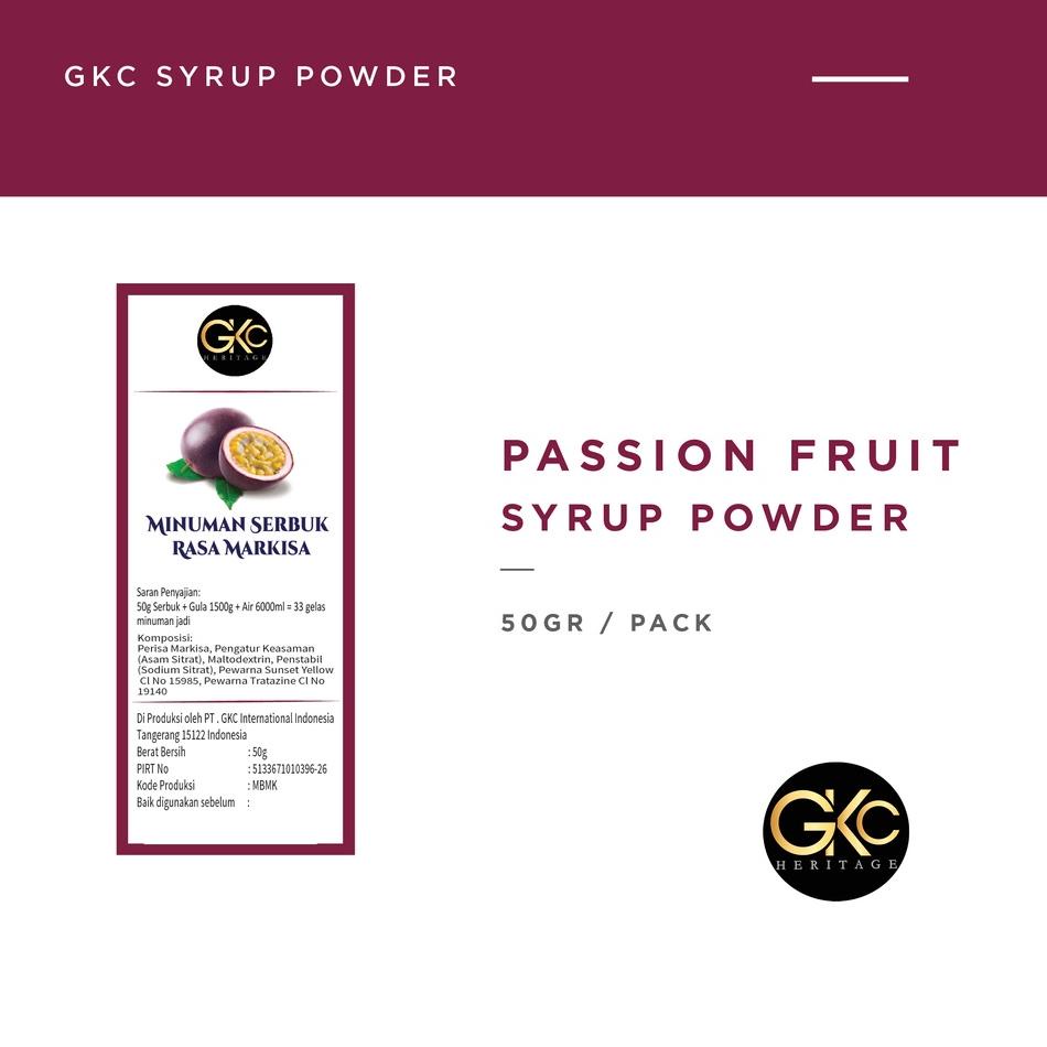

(M[8I]♥) Bubuk Sirup Markisa / Passion Fruit Powder Syrup Serbuk Minuman Powder Drink GKC Heritage 50 gram bisa cod
