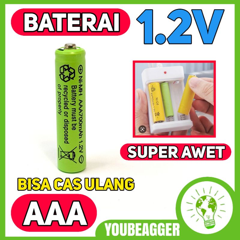 Baterai AAA 1.2 - 1.5v Rechargeable ISI ULANG