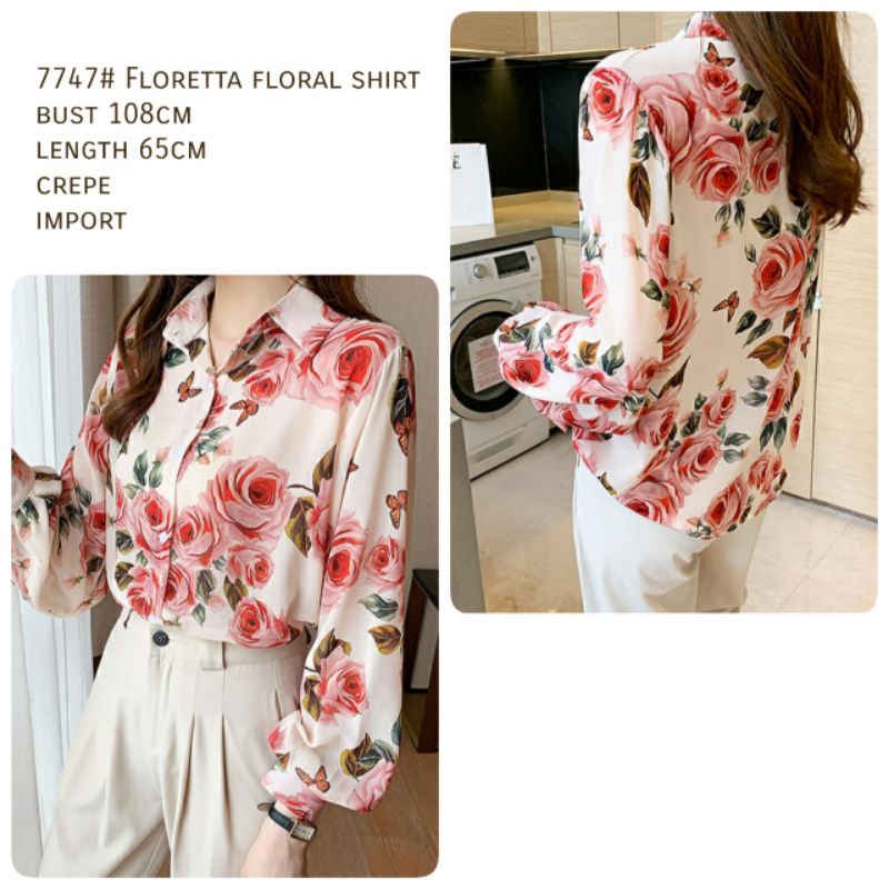 MDLV ~ 7747# Floretta Floral Shirt Kemeja Bunga Import