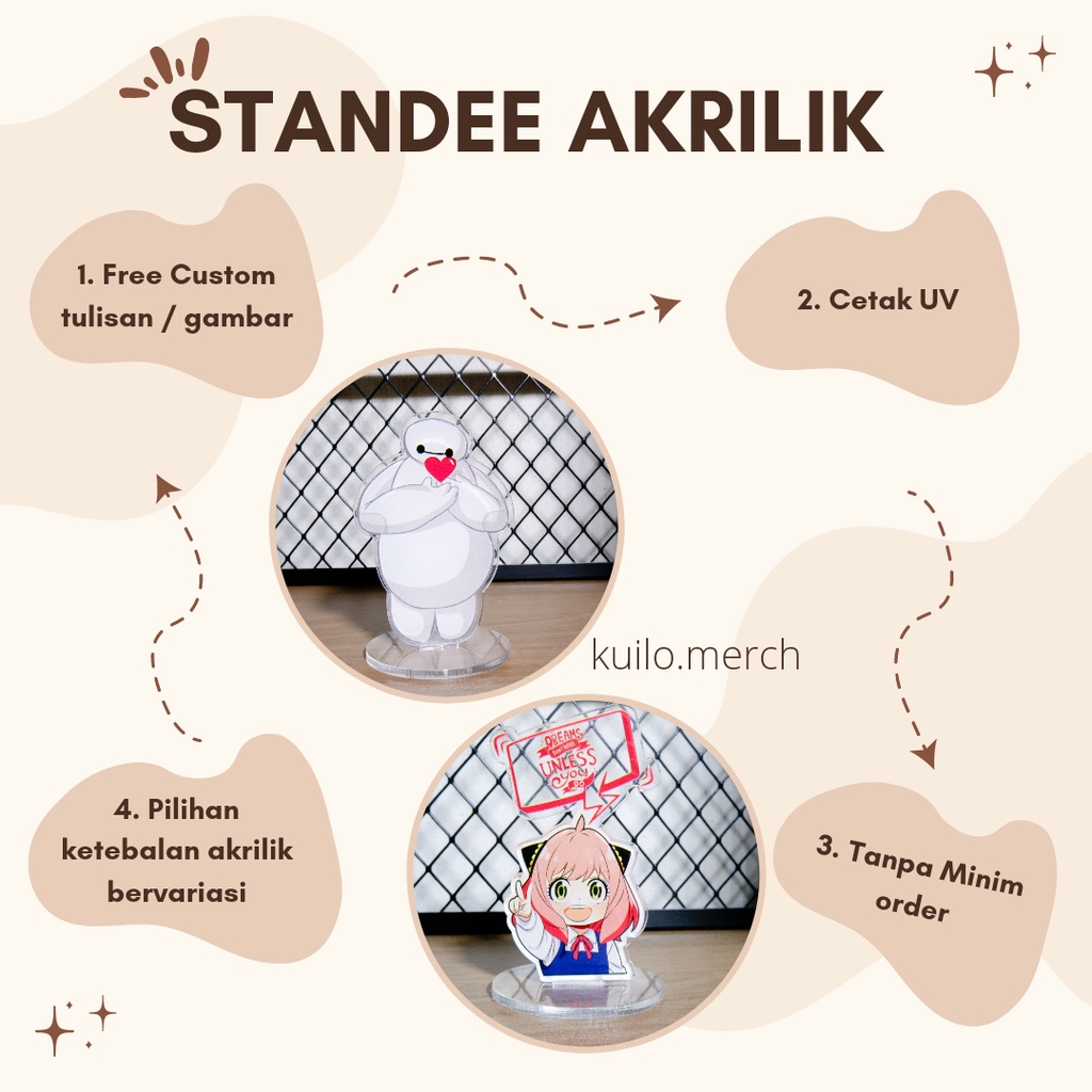 STANDEE MINI CUSTOM / STANDEE CUSTOM AKRILIK / STANDEE AKRILIK CUSTOM  Anime Kpop dll