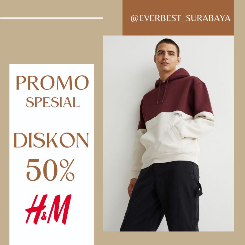 H&M Cowok - Relaxed Fit Hoodie