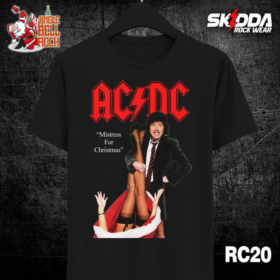 T Shirt Kaos Band Rock ACDC – AC DC – Versi Natal – Christmas - Premium Cotton Combed 24S