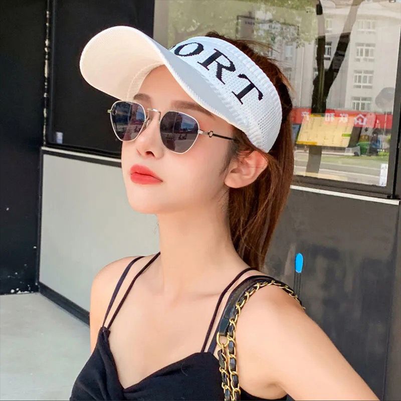 OVERFLOWS.ID TOPI SENAM WANITA KOREA SUMMER SPORT CAP ZUMBA PANTAI VISOR TOPI SPORT GOLF OLAHRAGA OUTDOOR ANTI UV