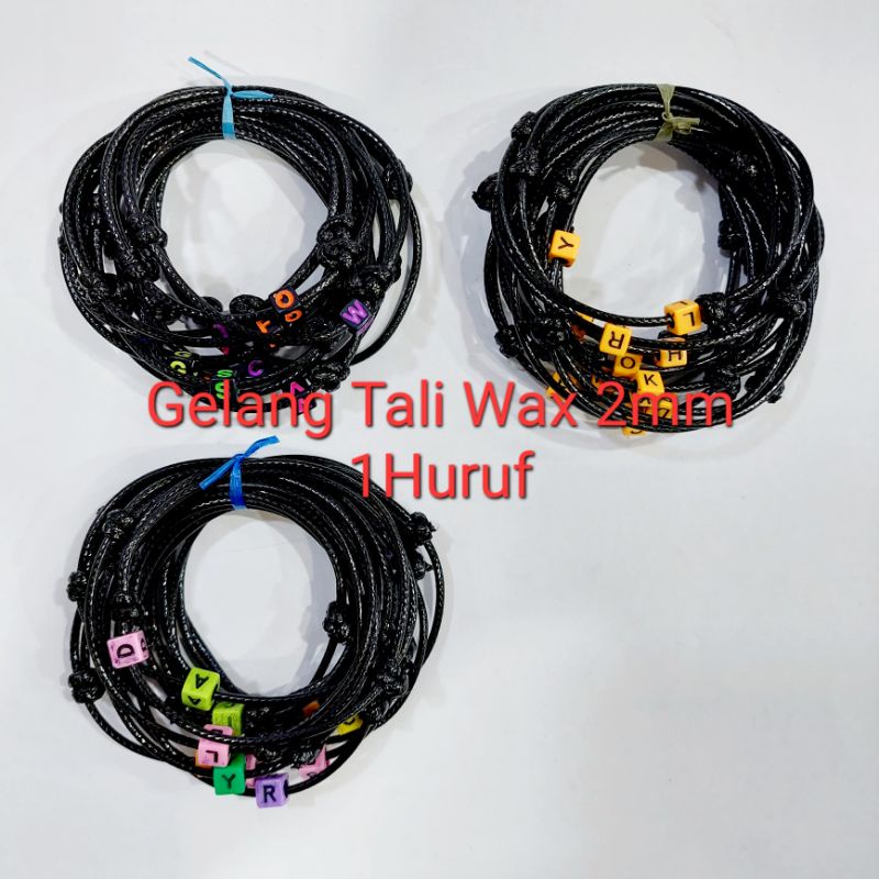 Gelang Huruf Tali Korea 2mm Sedang Per Lusin 12pcs Grosir