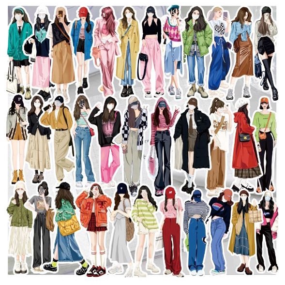 Fashion Street Girls PVC Sticker (10pcs)