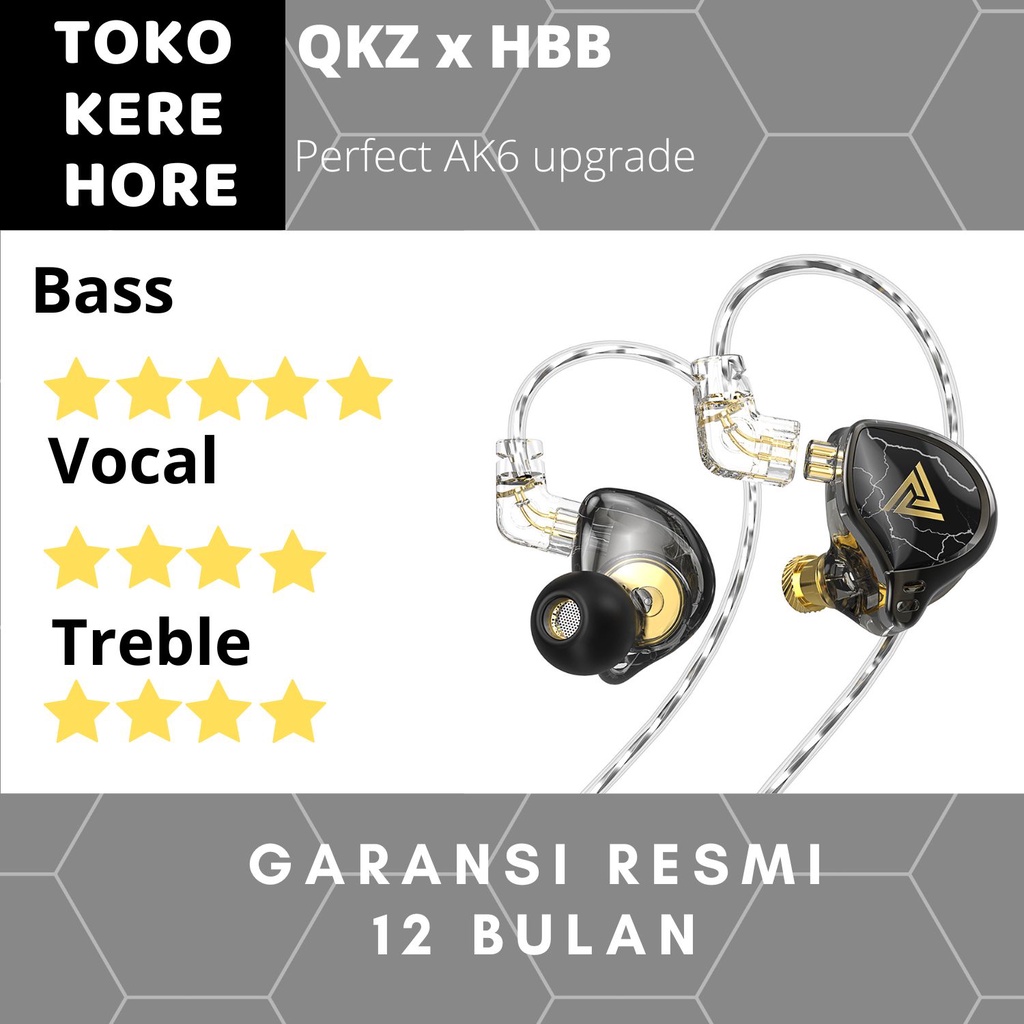 QKZ x HBB Flagship BassHead Earphone with Mic